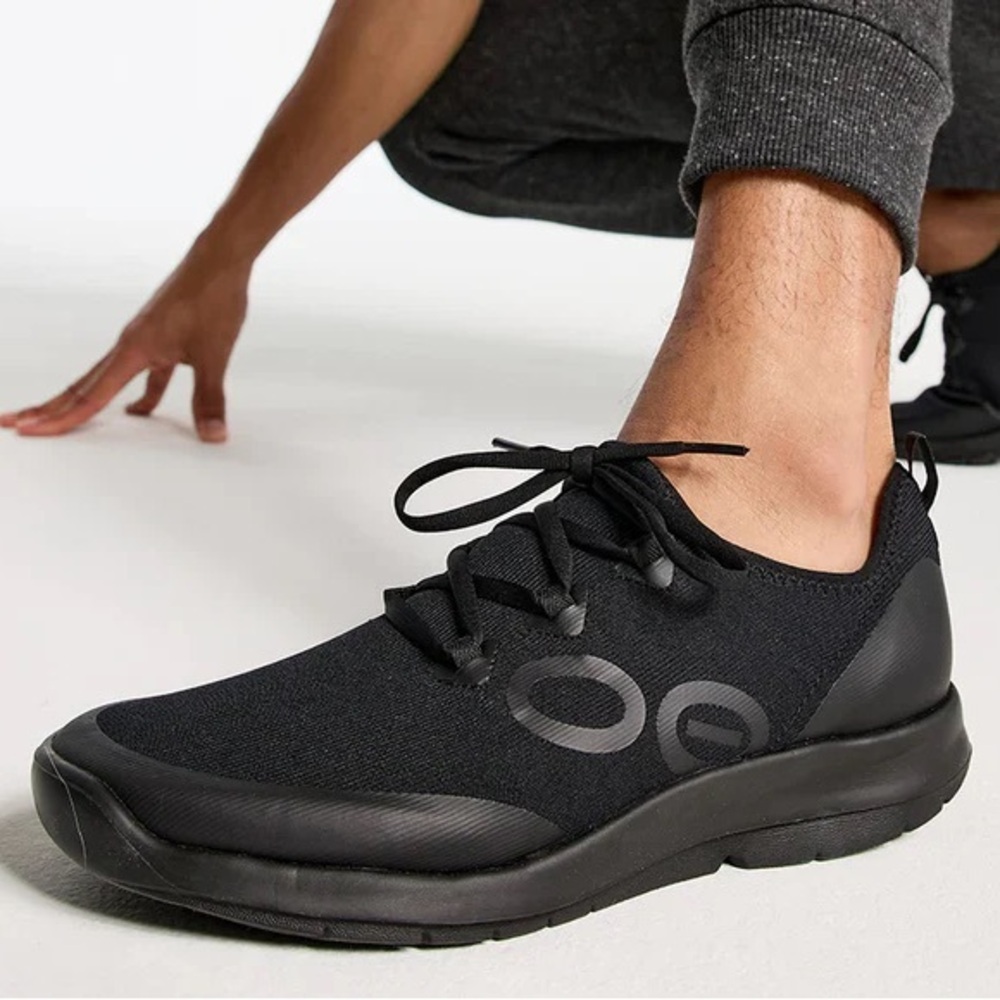 Oofos Oomg Sport LS Black Lace Up Recovery Comfort Shoes Size 10